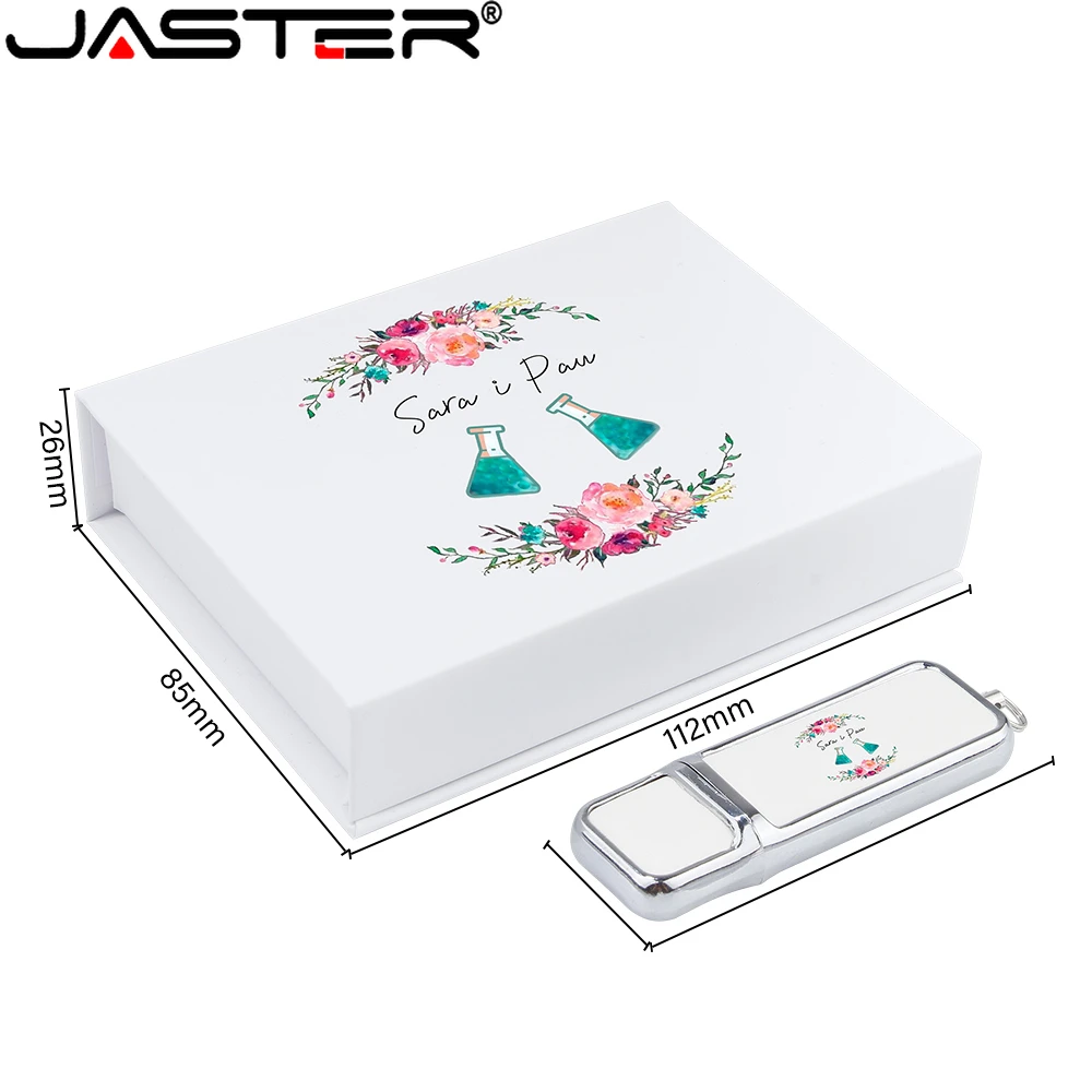 JASTER Leather USB Flash Drives 128GB Free Logo 64GB 32GB Pen Drive with Paper Box Creative Gift Memory Stick Waterproof U disk