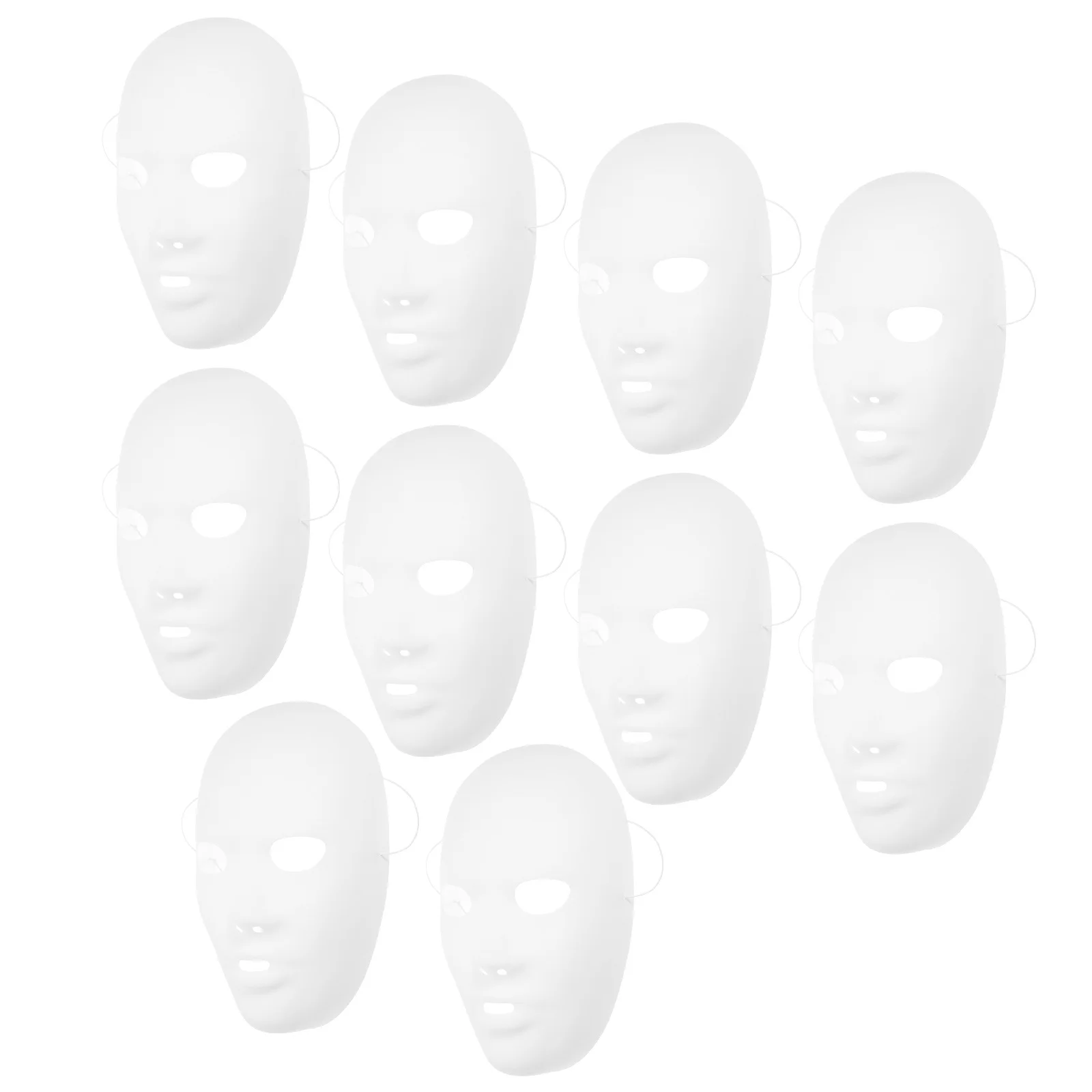 

12pcs Female Full Face Halloween Costumes DIY Blank Painting Mask Halloween Hip-Hop Dance Ghost Cosplay Fancy Dress Masquerade P