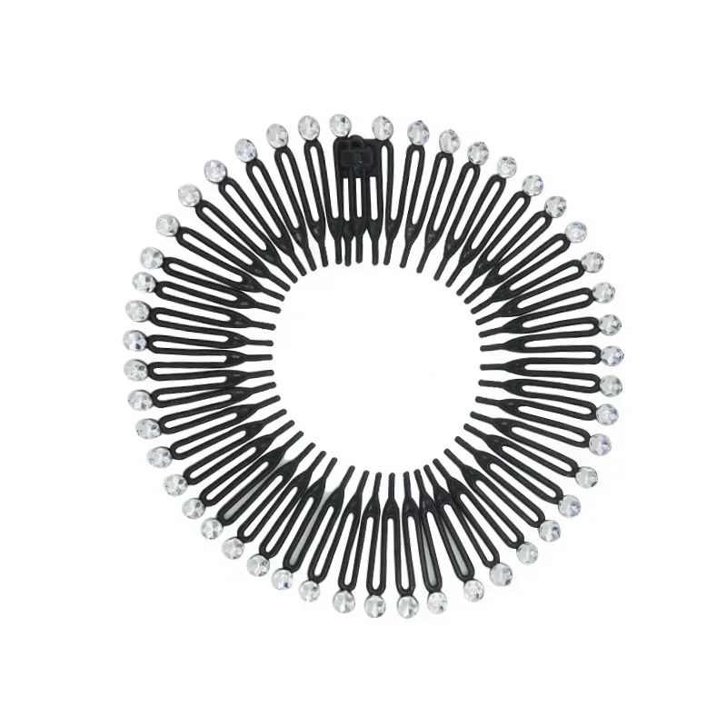 Cerchio completo in plastica elasticizzato flessibile pettine denti fascia per capelli fascia per capelli clip fascia per capelli per lavaggio viso