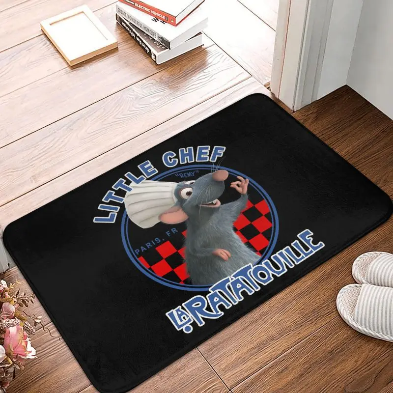 Custom Little Chef Ratatouille Remy Doormat Non-Slip Kitchen Bath Mat Garden Garage Floor Door Entrance Carpet Rug