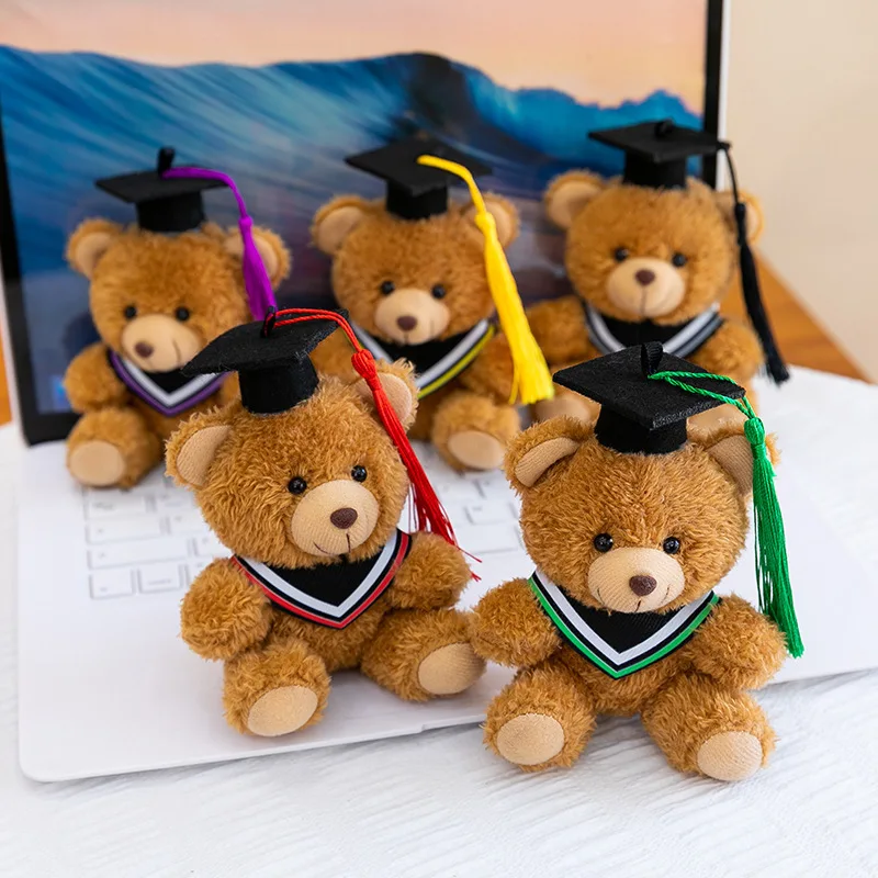 Graduation Teddy Bear Plush Toy Pendant With Graduation Cap Academic Stole Ceremony Commemorative Souvenir Bag Decor Gift