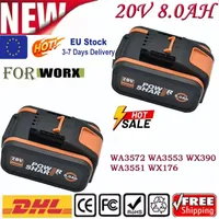 For 20V Battery 8000mah/8ah Li-ion for Worx WX390/WX176/WX166.4/WX372.1 WX800/WX678/WX550/WX532/WG894E WG629E/WG329E/WG2