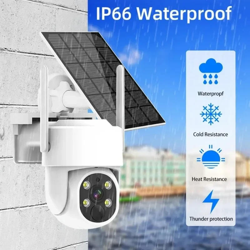 Camara De Seguridad 10CH 8CH 6CH 4CH 4MP طقم NVR لاسلكي للطاقة الشمسية الأمن PTZ واي فاي نظام مراقبة كاميرا CCTV في الهواء الطلق