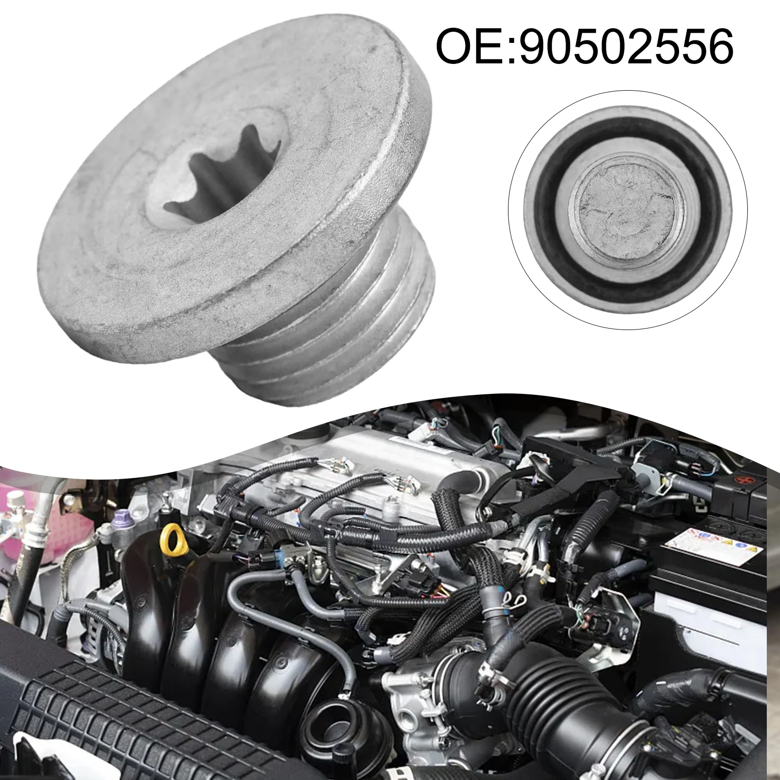 

Silver Tone Oil Drain Sump Plug For Opel For Corsa For Zafira Hex Socket ED End Cap Rubber Sealing Ring Flange Plug