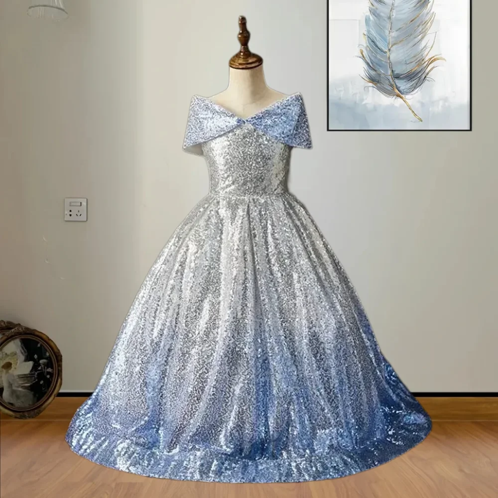 

Quality Luxury Texture Flower Girl Dress Fluffy For Weddings Ball Dresses Little Girls Birthday Party Ball Evening Gowns