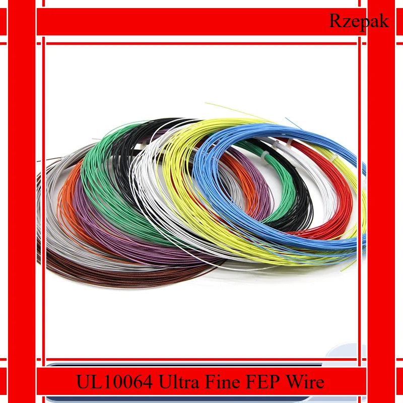 10~100m UL10064 36AWG FEP Wire Ultra Fine Copper Line 40/34/32/30/28/26 AWG PTFE Plastic Solder High Conductivity Silicone Wire