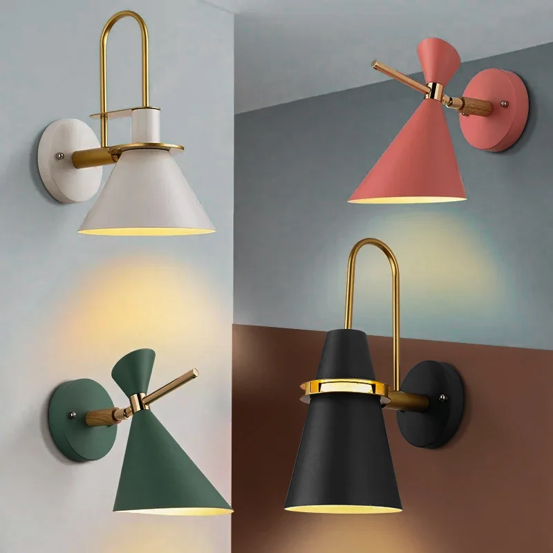 

DAMIASMIL Nordic LED Wall Lamp for Living Room Bedroom Corridor Entrance Wall Lights E27 E26 Lighting Fixtures