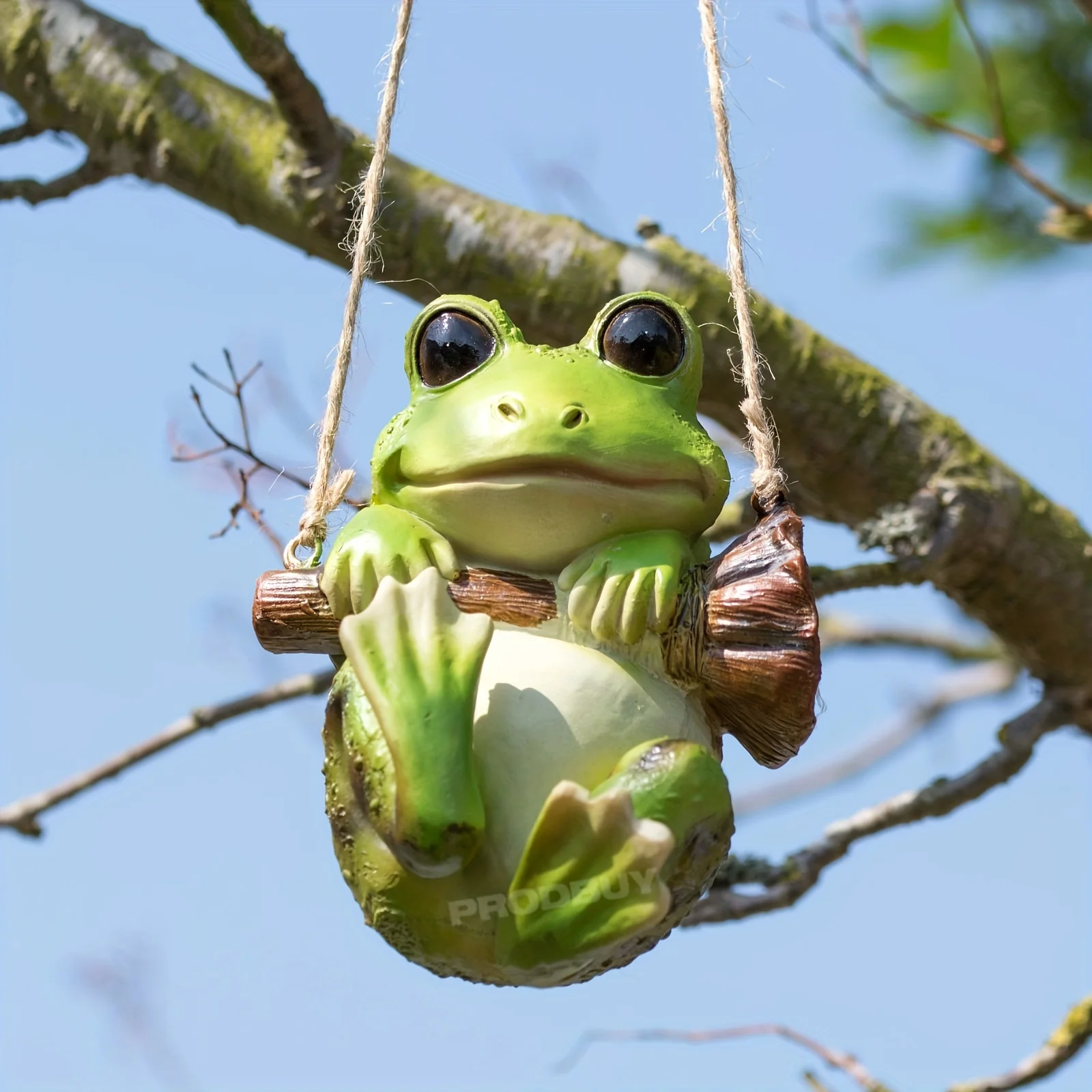 New swinging resin frog crafts garden animal statues ornaments garden resin decorations