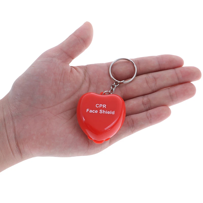 Mini Protect CPR Mask Mouth KeyChain Rescue In Heart Box Face Mask First Aid