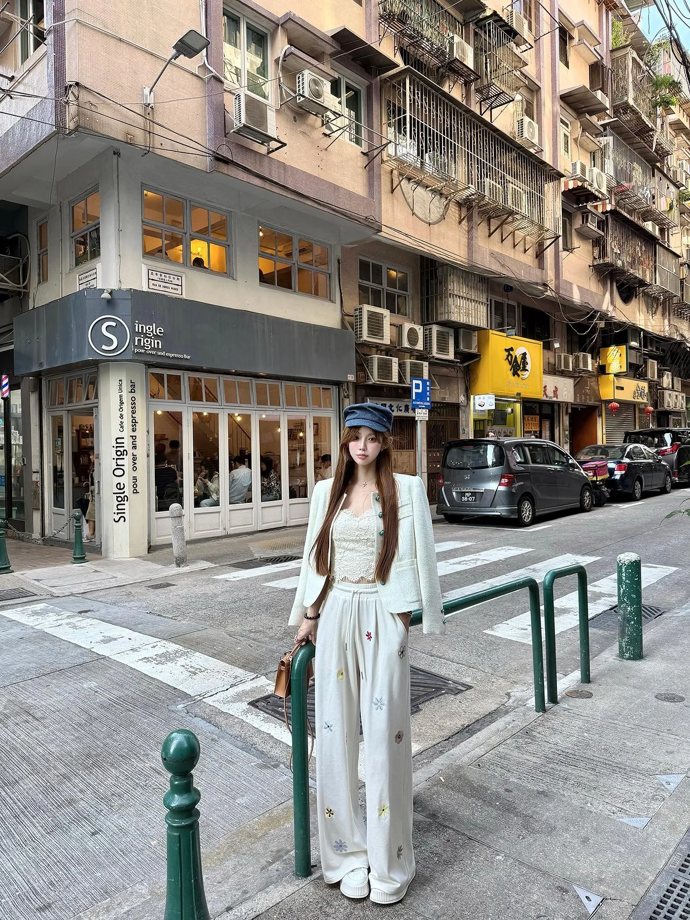 

Joeys Embroidered Design Fce Lined Knitted Casual Pants Women's High Waist Loose Straight Leg Floor Length Autumn Winter