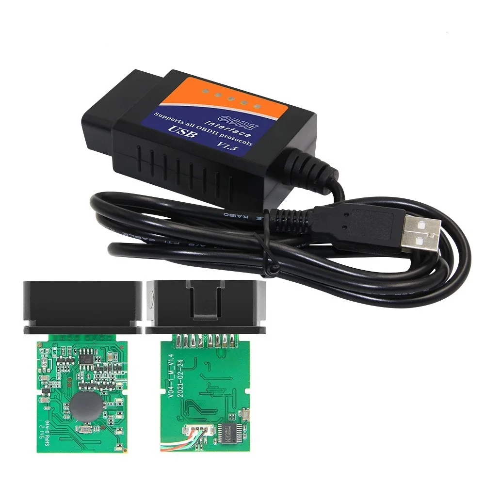 Newest ELM327 USB V1.5 OBD2 Car Diagnostic Scanner ELM 327 V 1.5 OBD 2 OBDII Interface PC-Based Auto Diagnostic-Tool OBD-II Scan