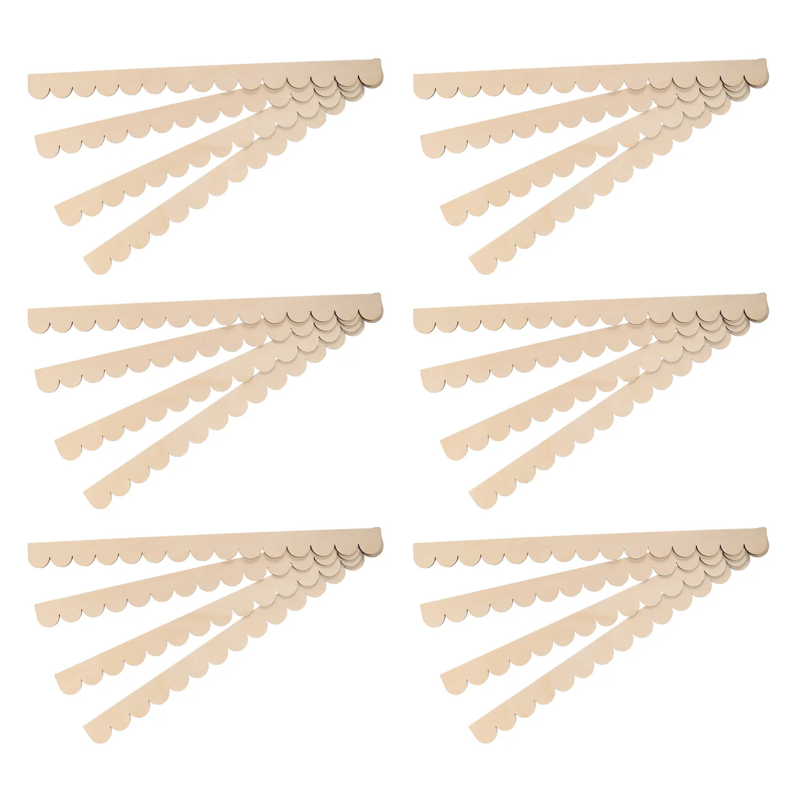 24Pcs Scalloped Wood Molding Trim Unfinished DIY Cabinet Door Shelf Edge Decor Wall Trim Bedroom Living Room Office Craft
