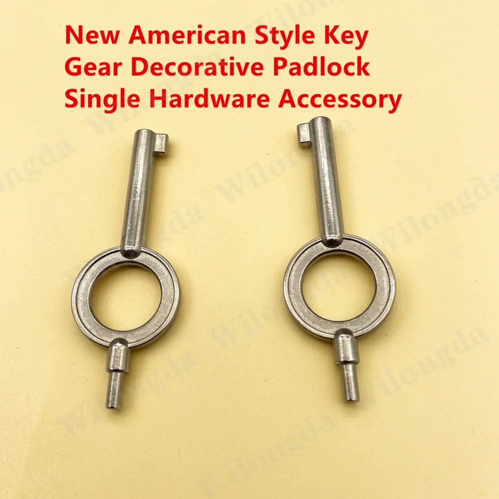 New American Style Stainless Steel Key Gear Decorative Padlock Single Hardware Accessory Universal Fit Metal Product