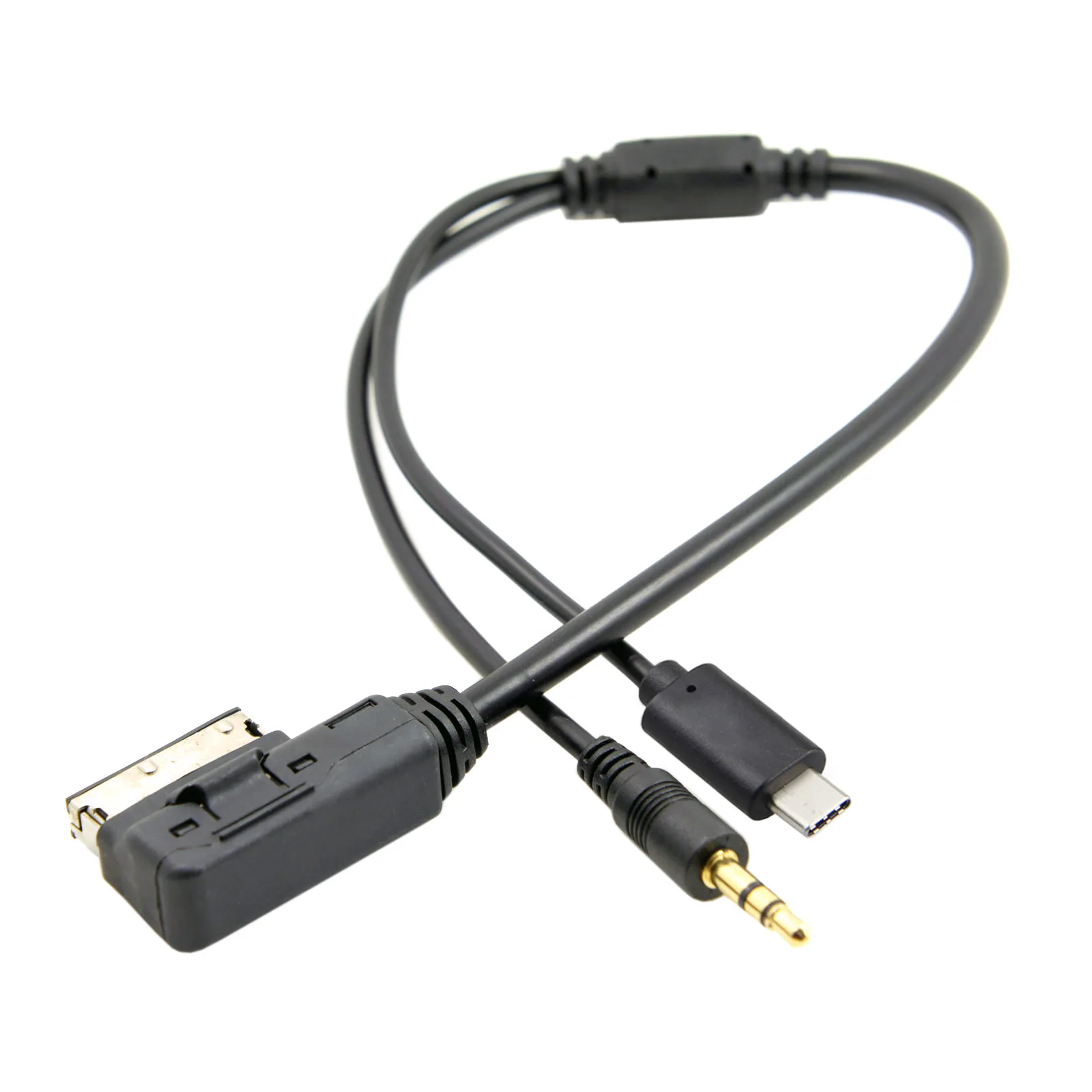 Cablecc Media In AMI MDI a Stereo 3.5mm Audio e USB-C cavo adattatore Aux per auto VW AUDI 2014 A4 A6 Q5 Q7