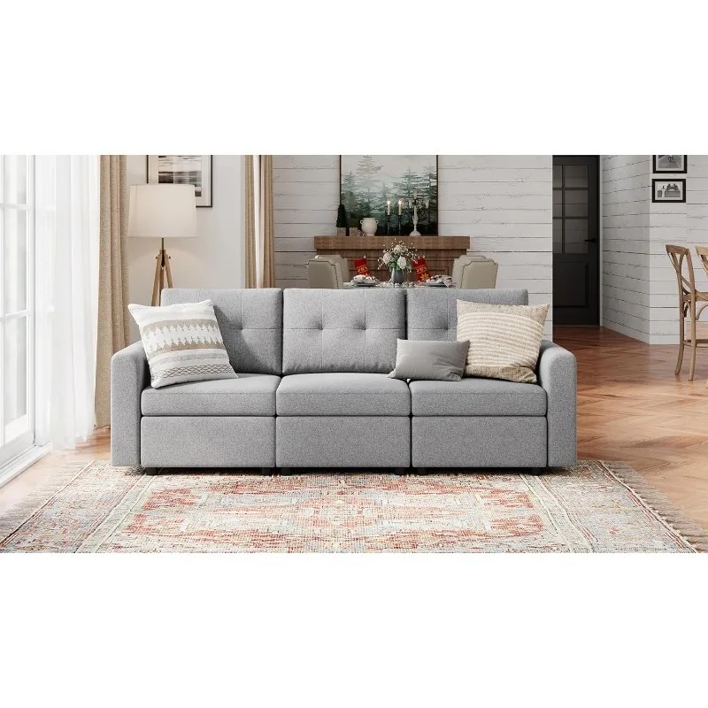 

Modular Sectional Sofa - Rubik III Oversized Deep Seat Couches with Storage Seats & Removable Cover, Modern Comfy Cou