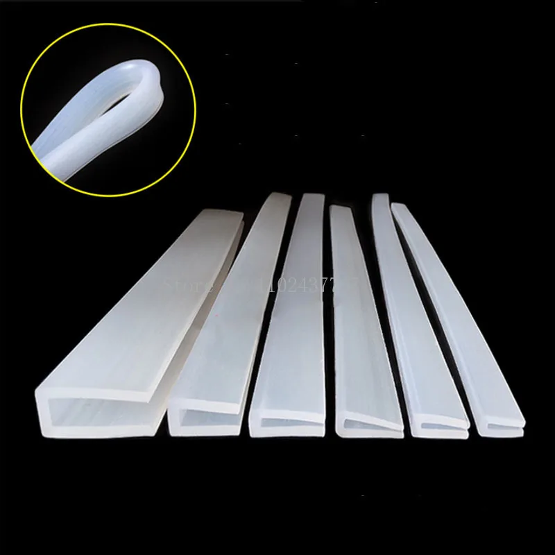 Transparent Silicone U-Shaped Sealing Strip for Window Car Door Shower Frameless Glass Edge Weatherproof Protection