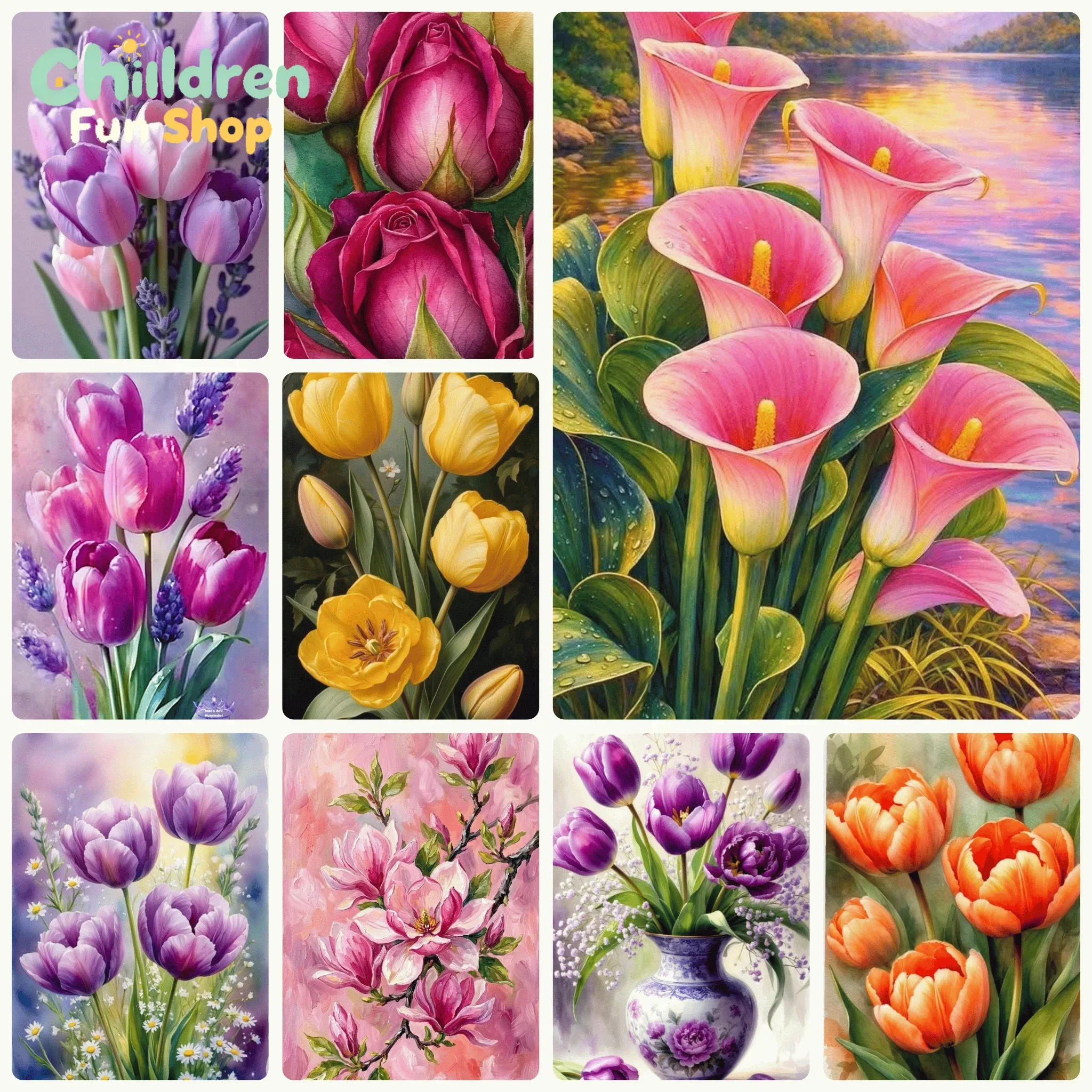 Resin Art Rose - Peinture au diamant en mosaïque, style