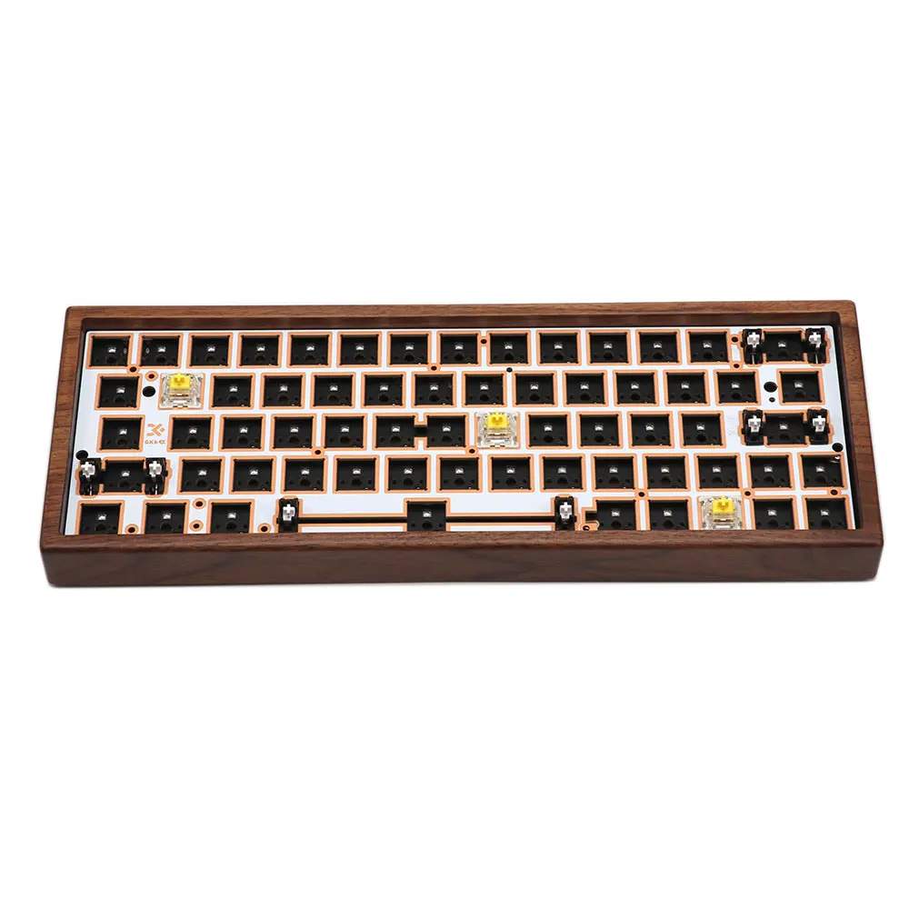 BG64N Wooden Keyboard Kit Three mode Wired 2.4G Bluetooth RGB Lamp Hot Plugging Driver programming