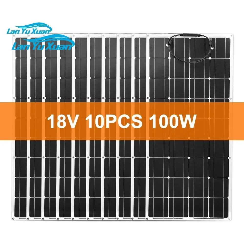 

Flexible Solar Panel 100W Monocrystalline Cell 200w 400w 600w 800W 1000W Kit for RV/Boat/Home System