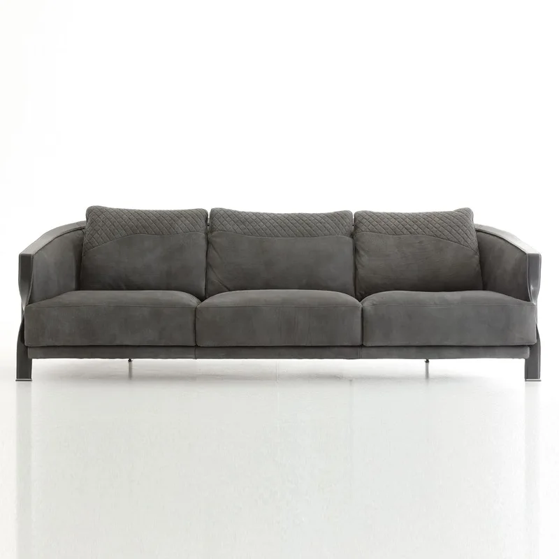 Stainless steel model room living room reception double triple sofa