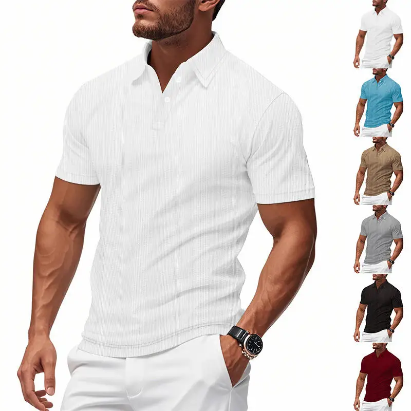 

British Style Men's Short Sleeve Shirt Simple Summer Breathable Flip Collar Ordinary Fiber Blend Cool Sensation Pure Color