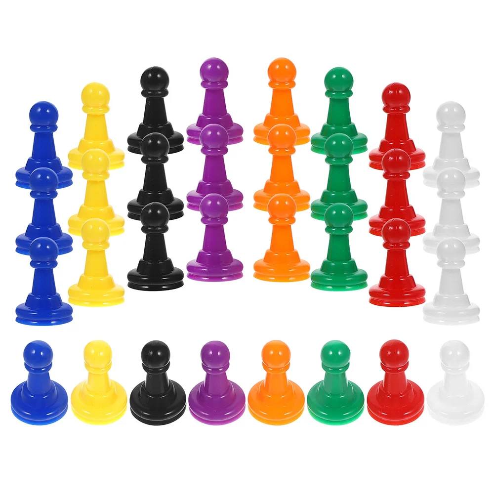 

64pcs Board Pieces Plastic Chess Set Durable Material Party Supplies Candyland Go Chess Supplies Craps Token Counters