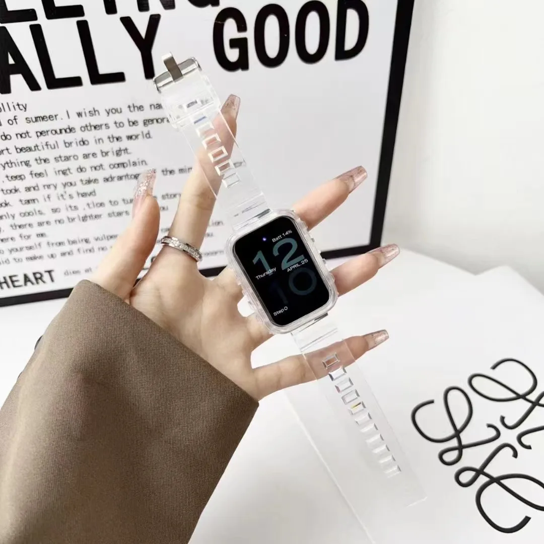 حزام سيليكون وحزام لسوار Mi من السيليكون ، سوار شفاف ، سوار معصم من البولي يورثين الحراري الناعم ، حزام بديل ، إكسسوارات ساعة ذكية ، 8 ، 7 برو