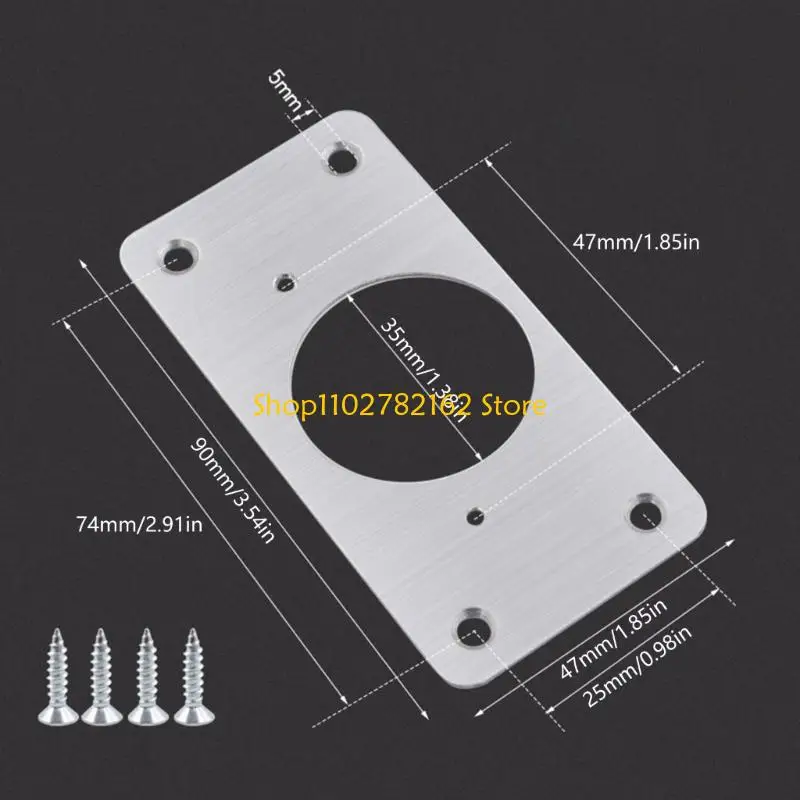 547B Reparatur-Befestigungsplatten für Schrankscharniere aus Edelstahl mit verstärkter Struktur für mehr Stabilität und