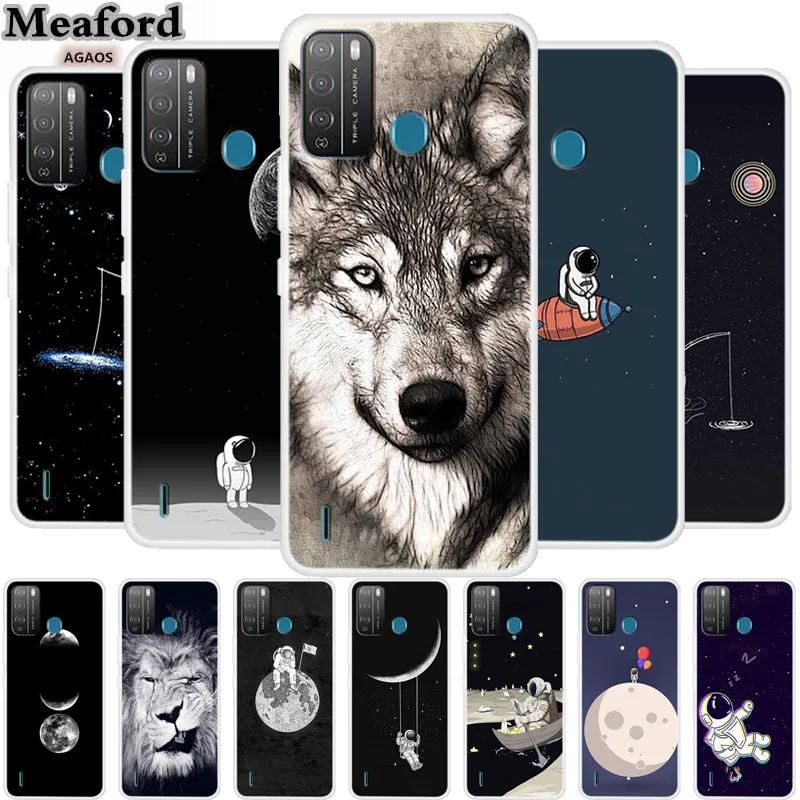 For ITEL Vision 1 Pro Case Astronaut Silicone TPU Soft Back Cover Phone Case for ITEL Vision1 Pro Spaceman Funda Wolf Lion Coque