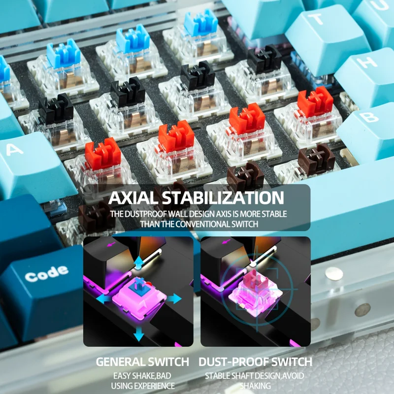 مفاتيح لوحة المفاتيح الميكانيكية ITLY DIY، متوافقة مع مفاتيح الكرز باللون الأحمر والأزرق والبني والأسود.