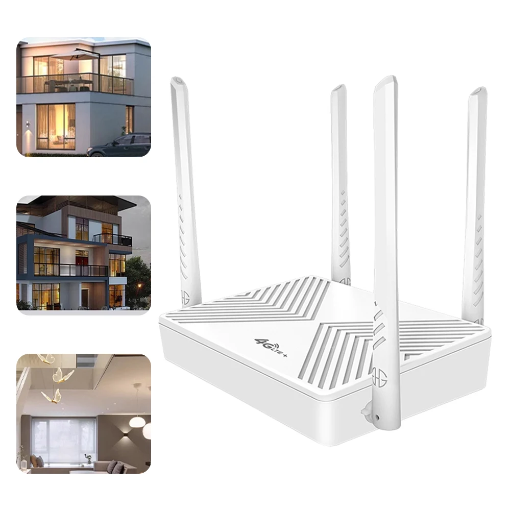 راوتر لاسلكي 4G 4 هوائيات خارجية مودم موزع إنترنت واي فاي مع فتحة بطاقة SIM راوتر إنترنت لاسلكي 300 ميجابت في الثانية للمنزل/المكتب