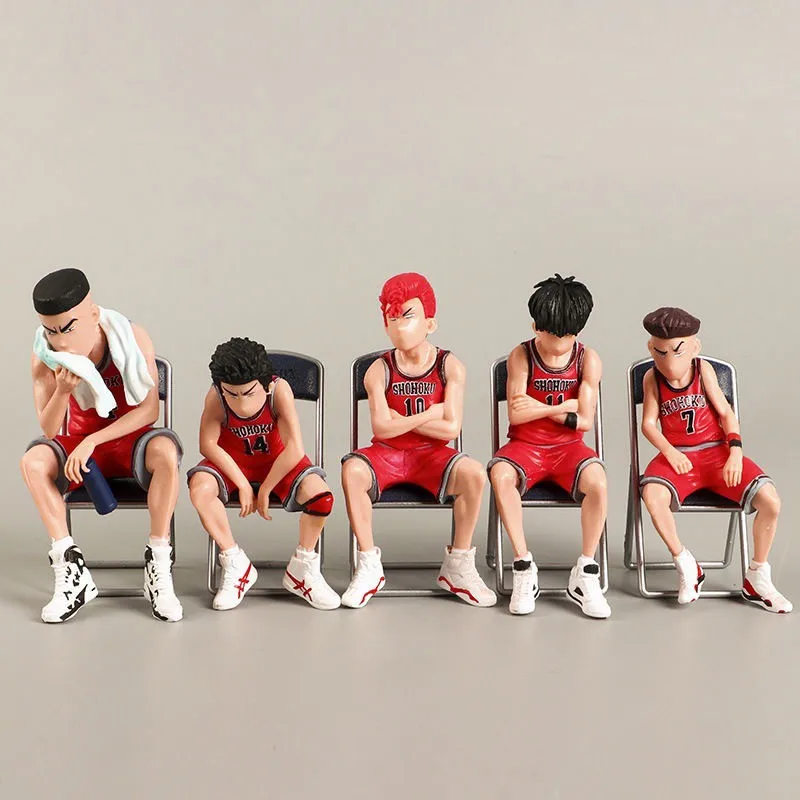 5pcs/set Slam Dunk Action Figure Anime Basketball Characters Akagi Takenori Kaede Rukawa Sakuragi Hanamichi Model Toy Collection