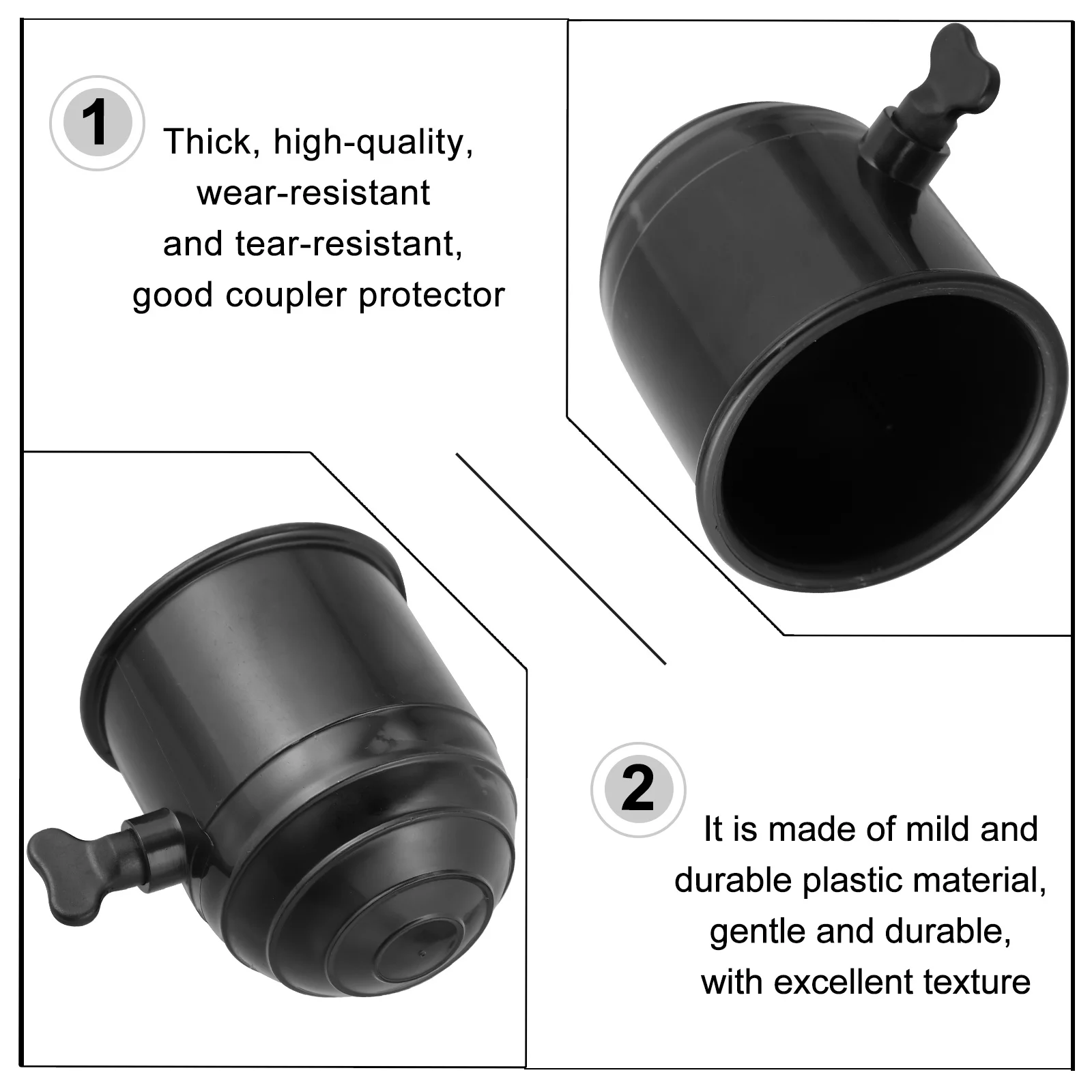 

2pcs Trailer Hook Car Hitch Ball Protector For Rvs Campers Durable Coupler Protection Trailer Hitch Cover Hook Protection Cover