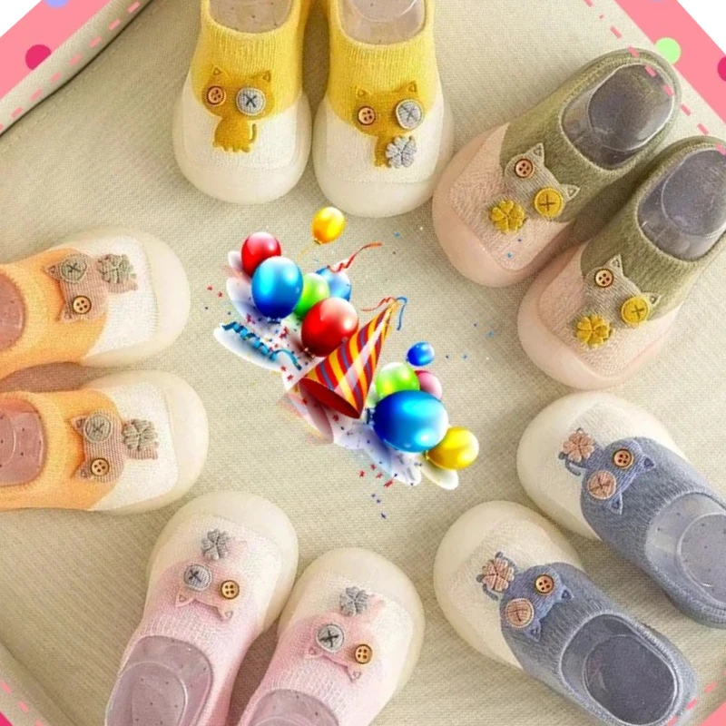 

Summer Cartoon Cat Doll Children's Indoor Shoes Cute Cartoon Baby Socks Shoes Baby Toddler Shoes Boys and Girls Pure Cotton