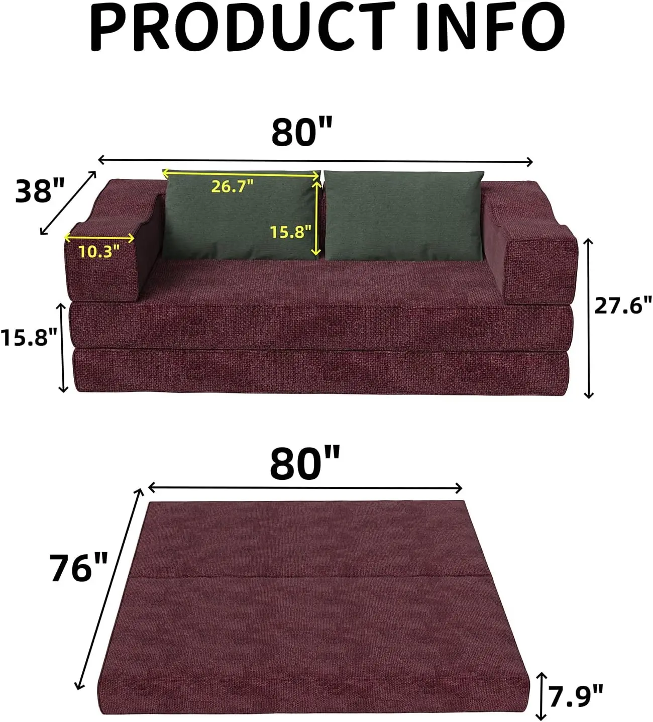 Folding Sofa Bed - 80