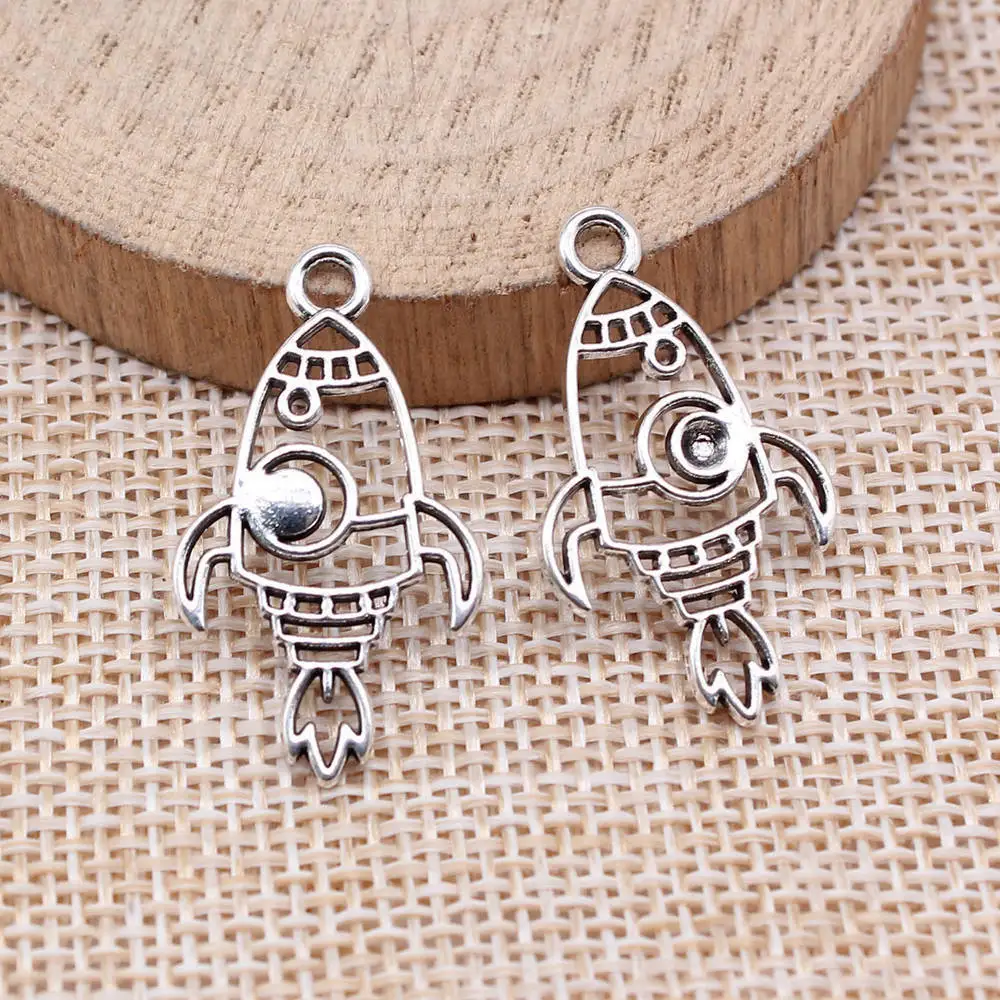 Nail Charms Rocket Charms Vintage Jewelry 28x16mm 20pcs