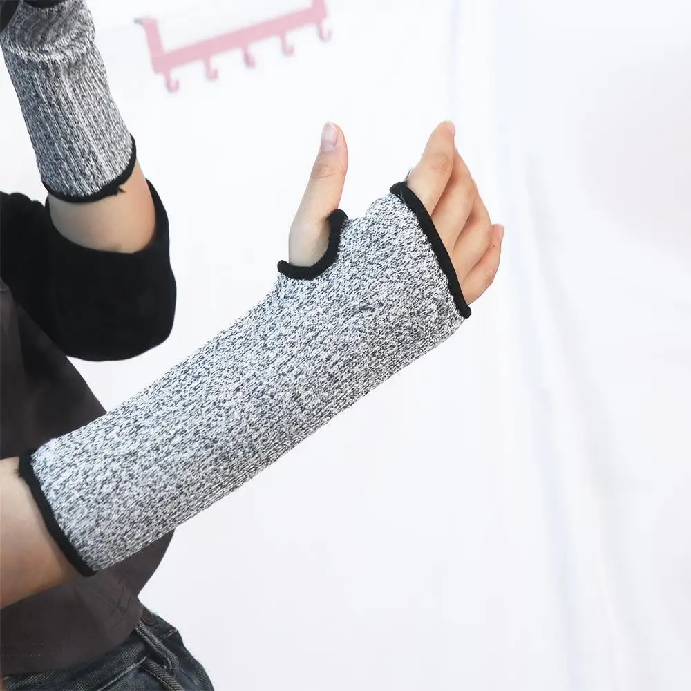 Thumb Hole 5 HPPE Cut-resistant Arm Sleeve Cut Resistant Bite Proof Safety Protecter Arm Sleeve 15/20/25/30/35/40/45cm