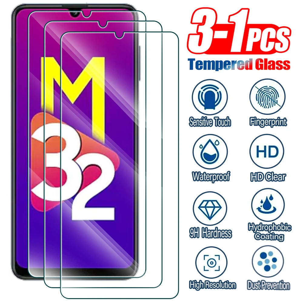 3-1Pcs Tempered Glass For Samsung Galaxy M20 M30s M11 M31 M02 M42 M32 M52 Screen Protective Glass On Samsung M33 M04 M34 M54 4G