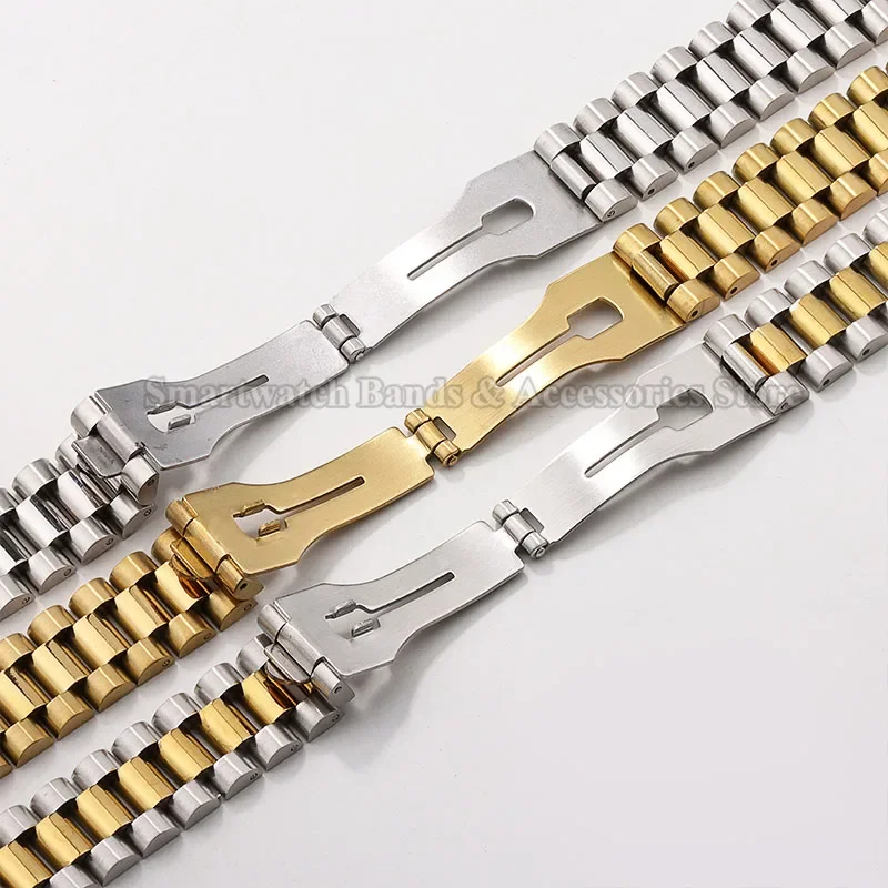 Pasek do zegarka ze stali nierdzewnej 20 mm dla Rolex dla Water Ghost dla Oyster Curved End Wrist Band Mężczyźni Kobiety Bransoletka Sport Watch Band