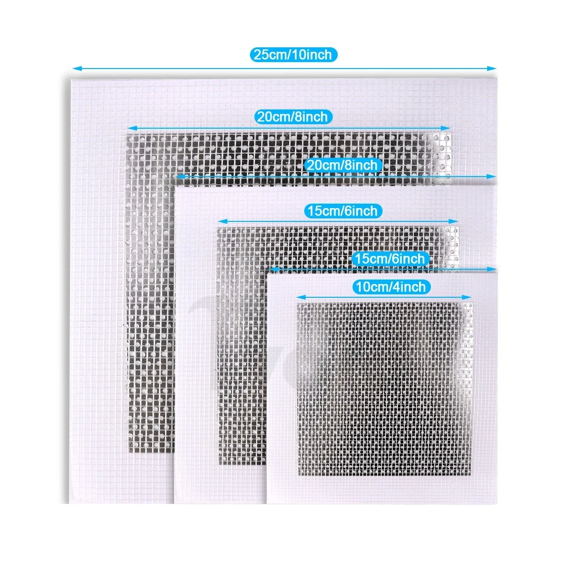 Drywall Repair Kit 3pcs Aluminum Wall Repair Patch, 4/6 Inch Fiber Mesh Galvanized Sheet, Drywall Hole Repair Patch Metal Patch