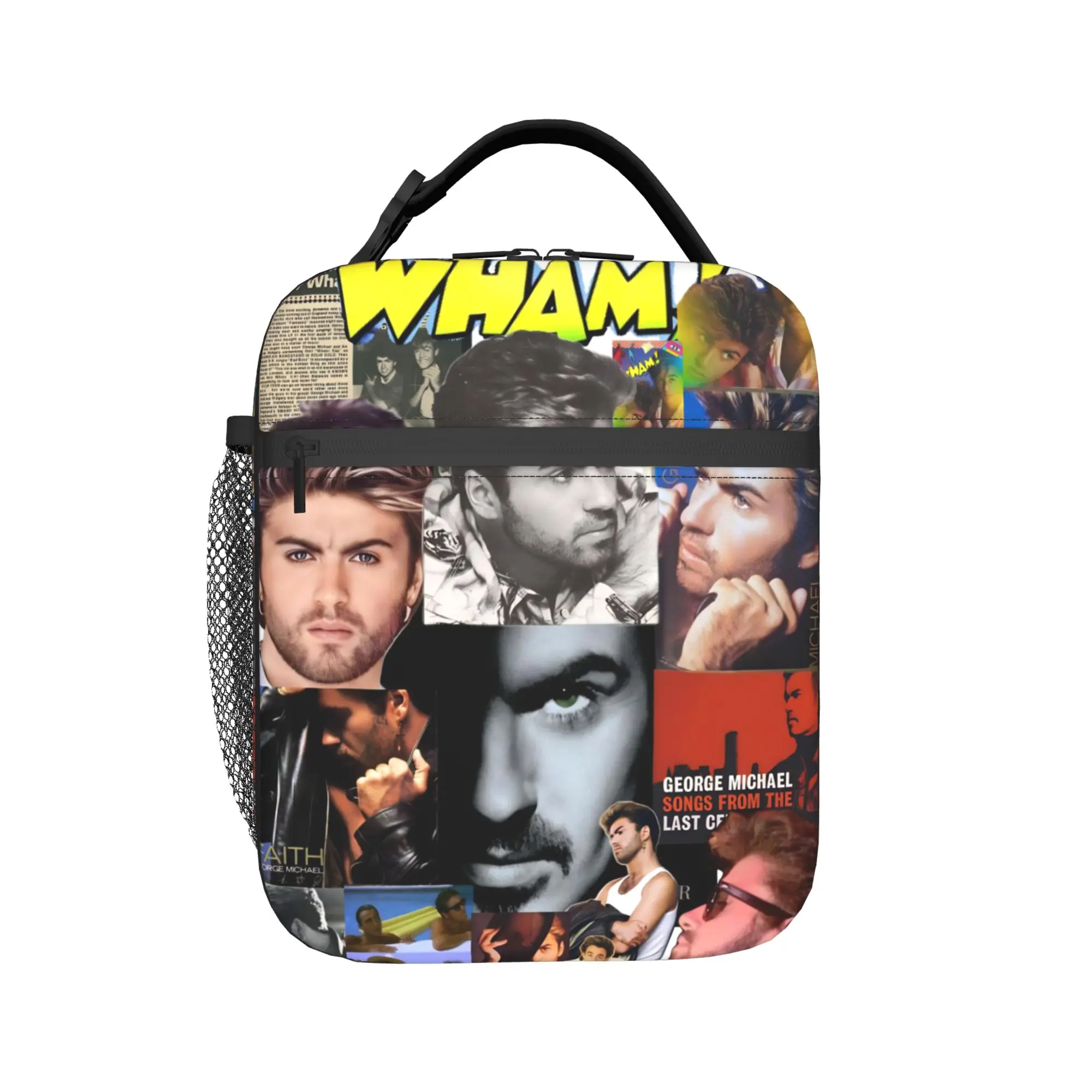George Michael British Singer Lunch Bag For Child Lunch Box Casual Outdoor Picnic Cooler Bag Convenient Thermal Tote Handbags