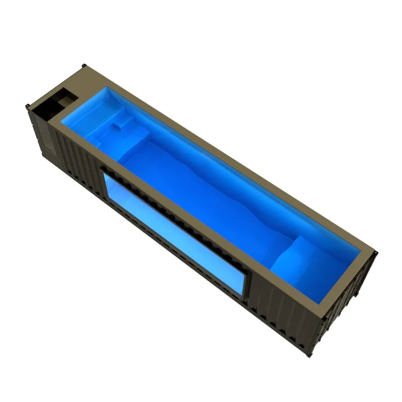 Precio barato, piscina grande de fibra de vidrio, 20 pies, 40 pies, piscinas sobre el suelo, natación al aire libre, contenedor de envío prefabricado, piscina
