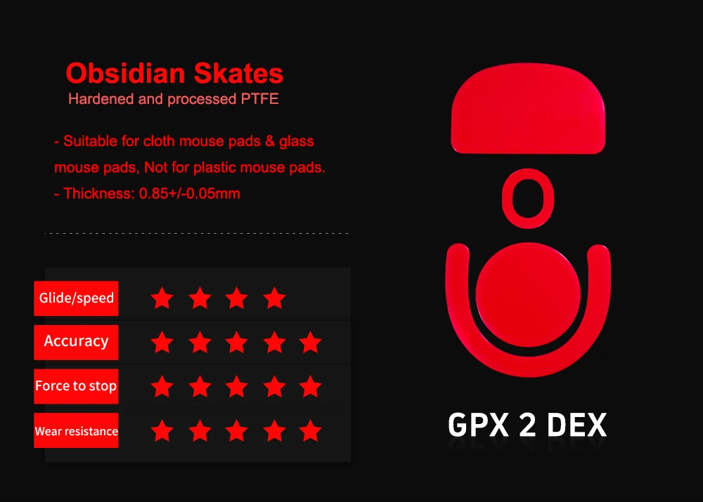 Nakładki na mysz X-Raypad Obsidian Control do G PRO X SUPERLIGHT 2 DEX — zdjęcie produktu 3