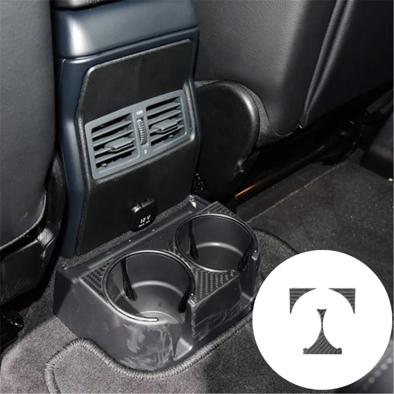 

For Mercedes Benz G-class G350/G500 2013-2018 Car Rear Drain Water Cup Holder Inner Outer Frame Carbon Fiber Sticker