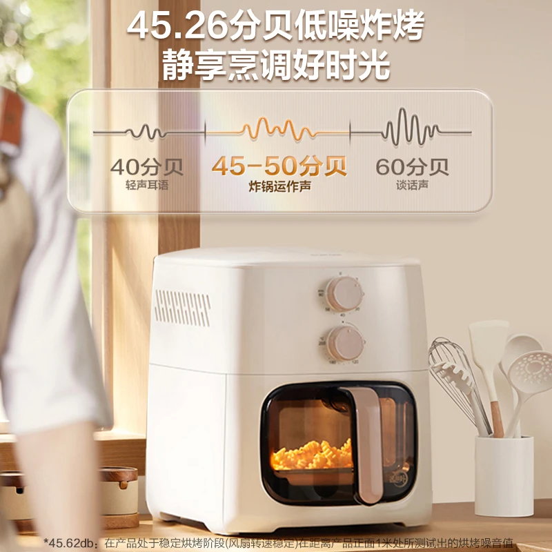 Air fryer household intelligent visual 6L capacity air electric fryer top heating large capacity no flipping