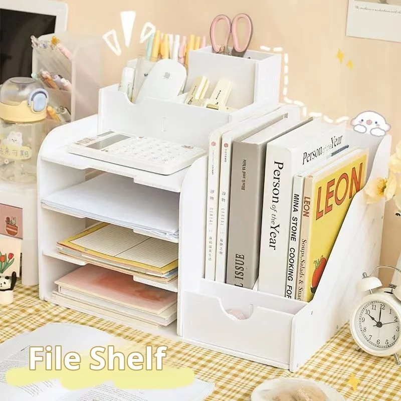 

Large Capacity Desktop Organizer Drawer A4 File Organizer Vertical File Box Office Shelf File Cabinet MultiLayer Style Shelf