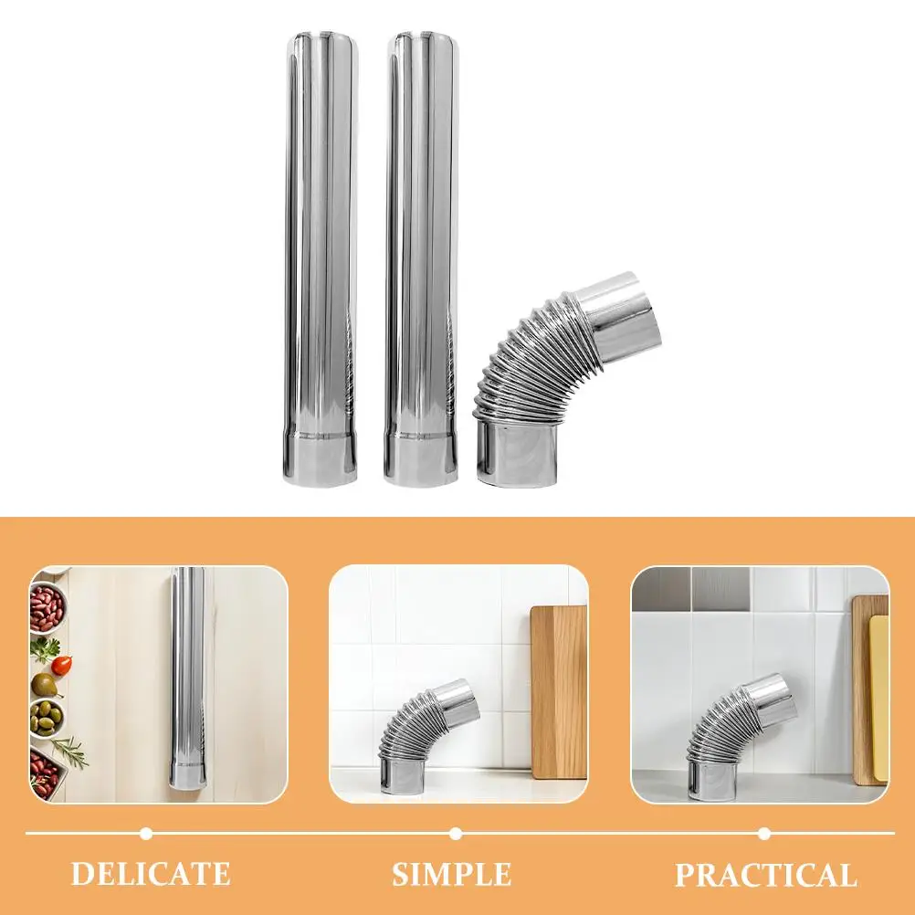 3 stks Schoorsteen Kachel Elleboog 90 Graden Rvs Vent Vent Tube Rechte Flexibele Montage