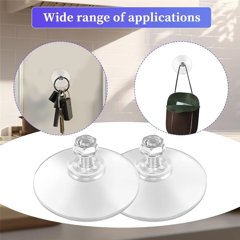 SOFT-8 Pack Clear PVC Sucker Pads Thickened Sucker Suction Cups With M6 X 14 Thread Screw Extra Strong For Bathroom Kitchen
