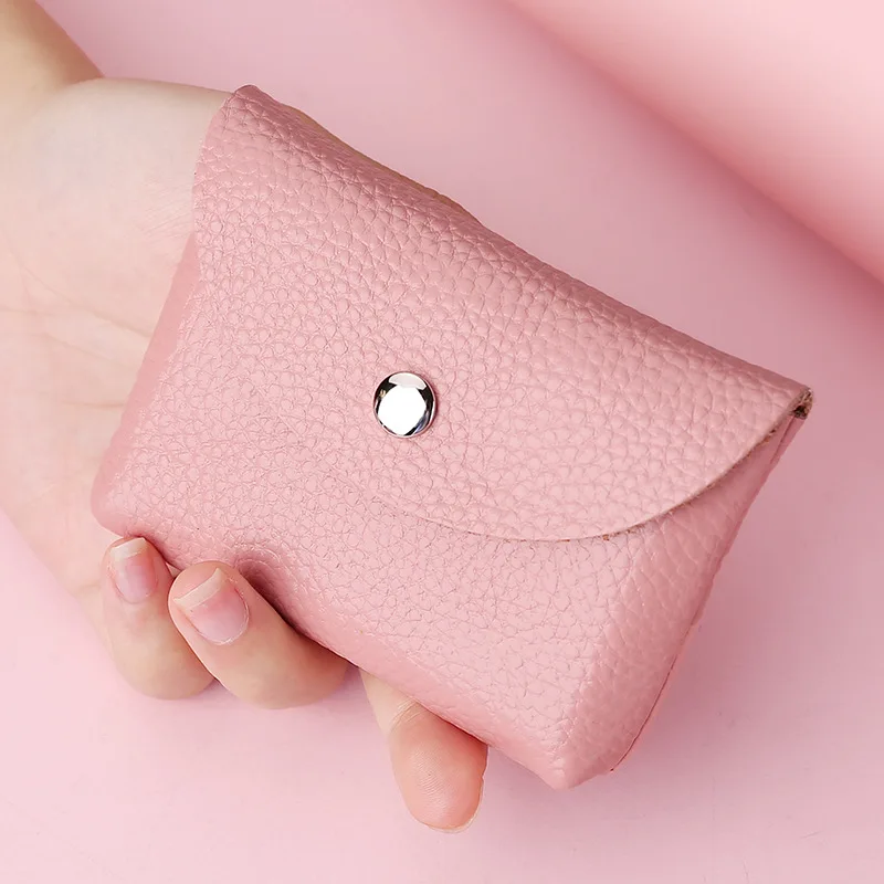 Portafogli da donna in pelle bovina di grande capacità portamonete corto da donna pochette con fermasoldi fermasoldi porta carte d'identità borsa a mano