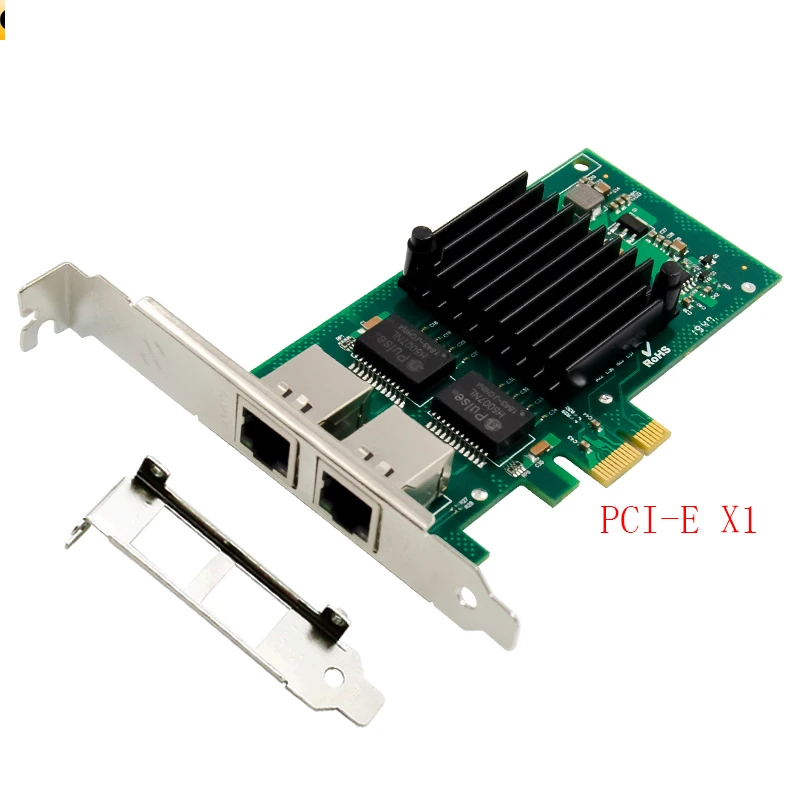 PCI Express X1 Ke Dual RJ45 NIC 2Port Kartu Jaringan I350-T2 I350AM2 Chip 10/100/1000Mbps Gigabit Ethernet Kartu Lan untuk PC Desktop